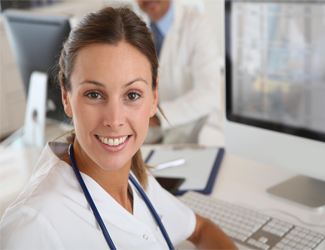 Picture of a young nurse smiling at the camera